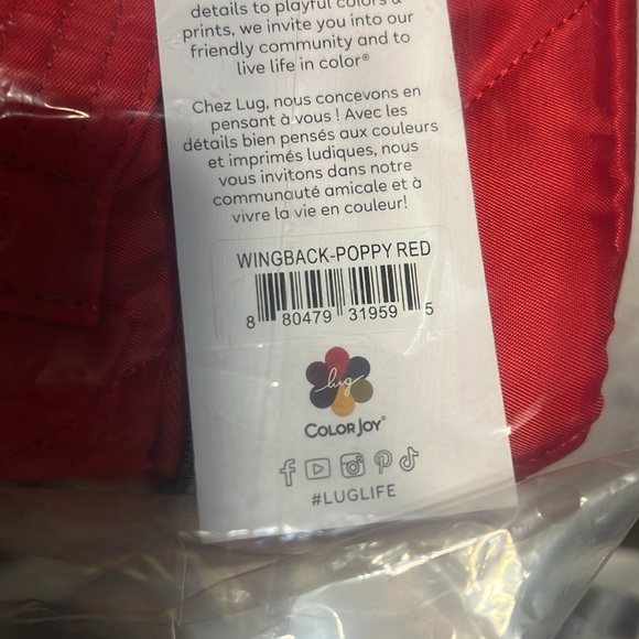 Lug Wingback Hanging Toiletry Case NWT Poppy Red - Picture 7 of 7